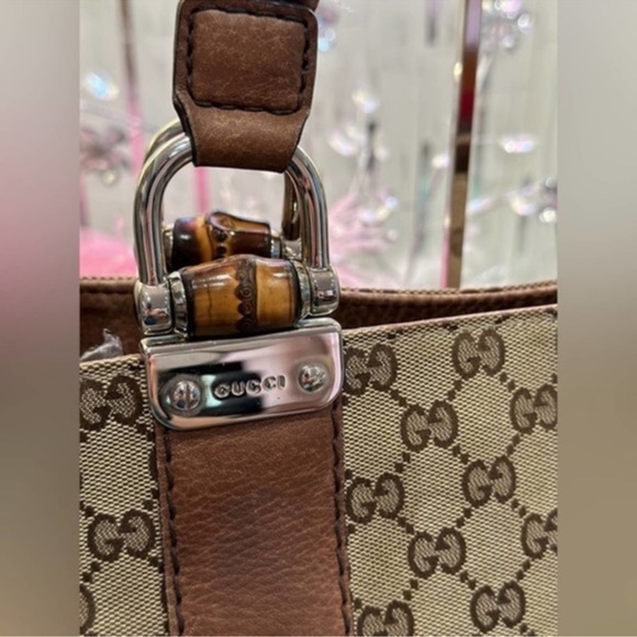 Authentic Gucci Libeccio Bamboo Canvas Large Tote w/COA - Picture 3 of 16